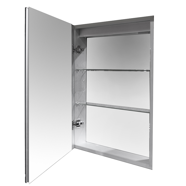 SMART CABINETS встраиваемый шкаф с одной дверцей и двойным зеркалом с подсветкой 591Х762Х100