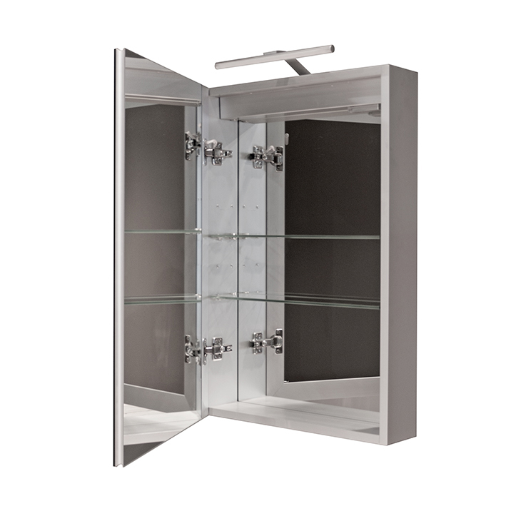 SMART CABINETS шкаф подвесной с одной дверцей и двойным зеркалом с подсветкой 600Х750Х135